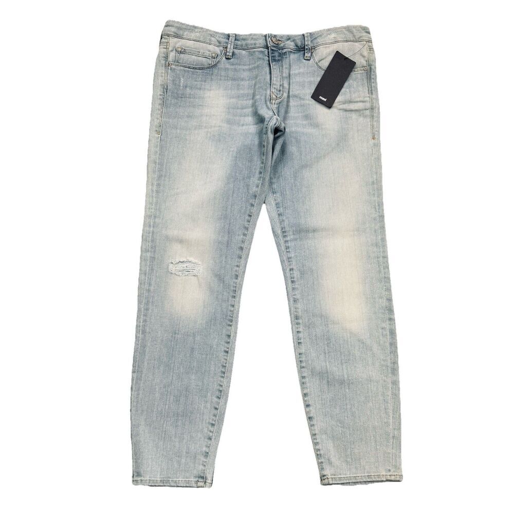 Mavi Serena Ankle Low Rise Super Skinny Jeans 31 (32x27.5) Blue Distressed Women